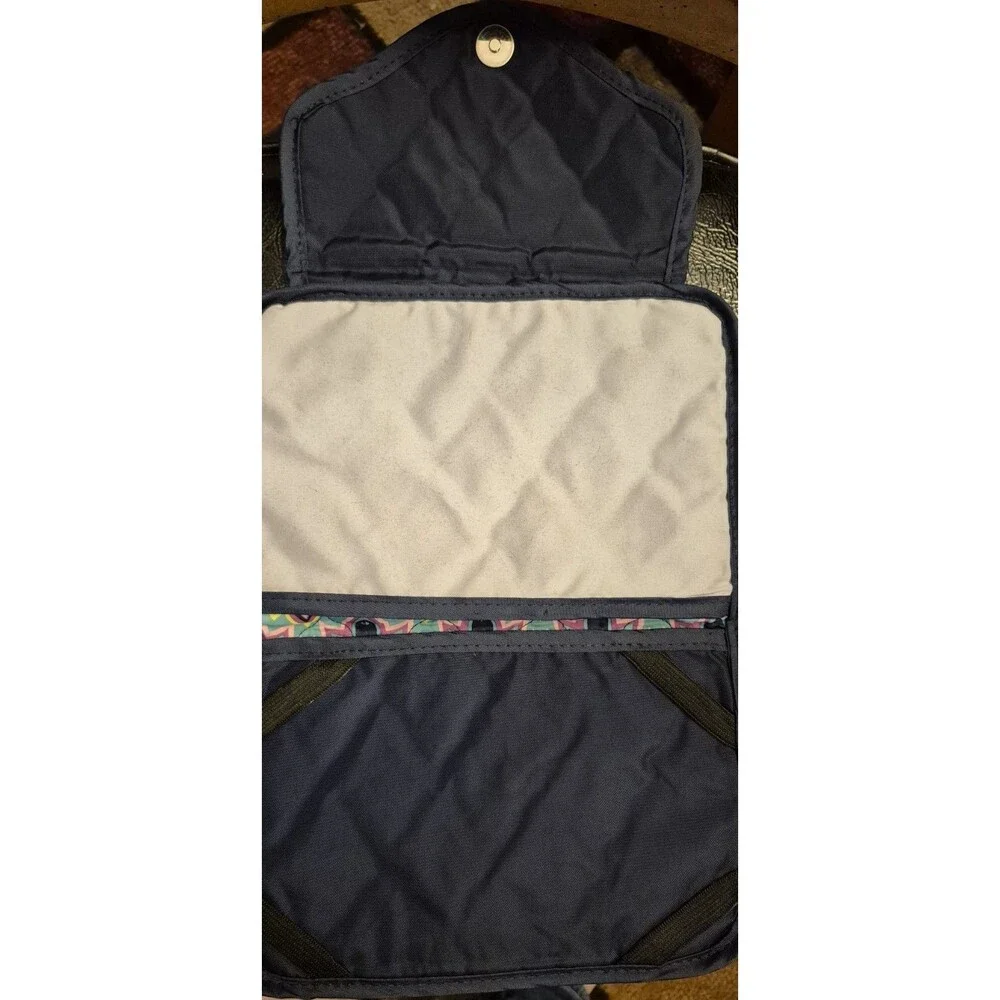 Cinda B Tablet Holder Navy Quilted Tablet Holder Protector 3 Fold Snap Close EUC